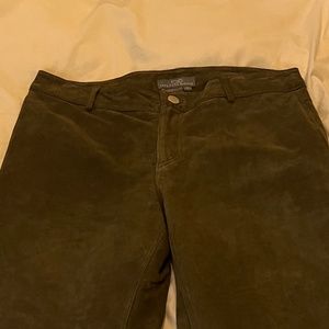 Warm brown suede leather Folio pants Size 8
